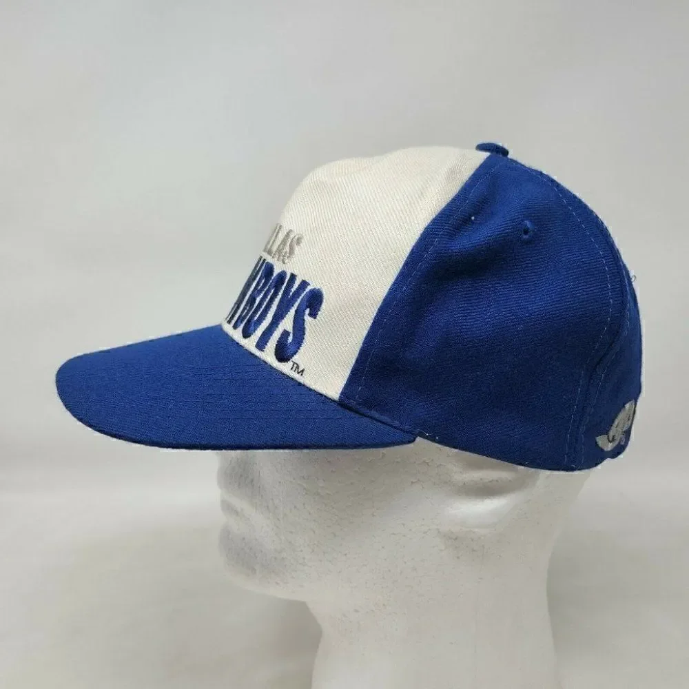 VINTAGE DALLAS COWBOYS AJD PRO LINE COLOR BLOCK SPELLOUT SNAPBACK HAT CAP